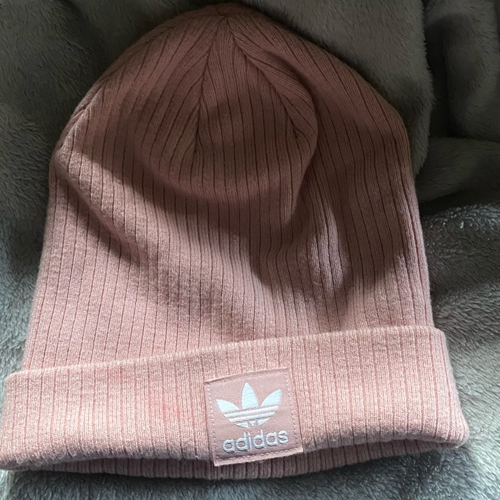 Pink adidas beanie